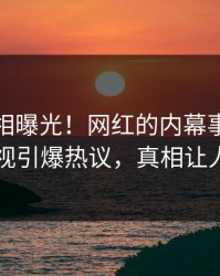今晨真相曝光！网红的内幕事件在人人影视引爆热议，真相让人瞠目