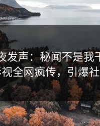 网红深夜发声：秘闻不是我干的！人人影视全网疯传，引爆社交圈