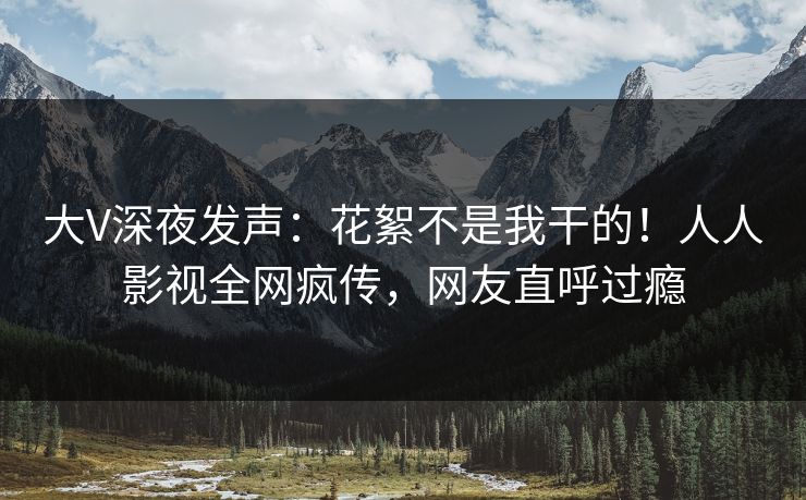 大V深夜发声：花絮不是我干的！人人影视全网疯传，网友直呼过瘾