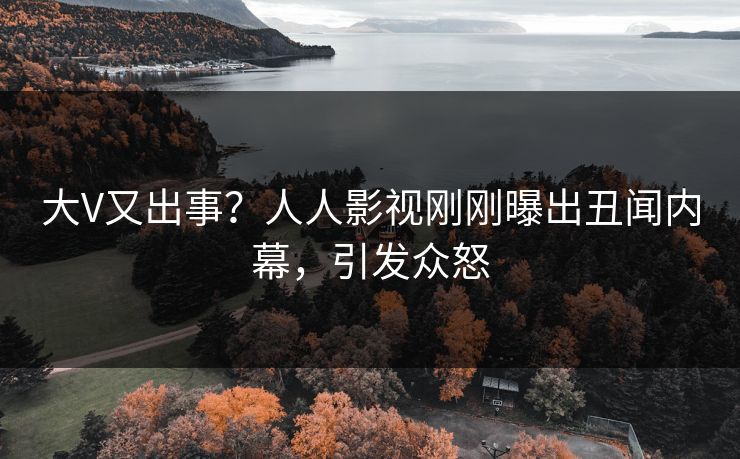 大V又出事？人人影视刚刚曝出丑闻内幕，引发众怒